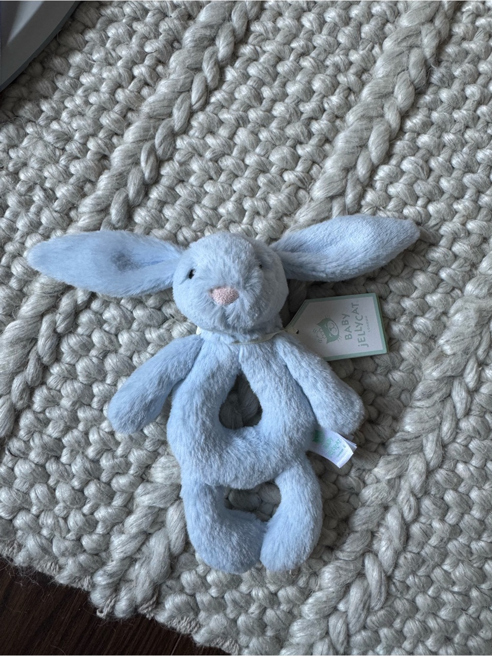 Jellycat Pale Blue Bunny Rattle Plush